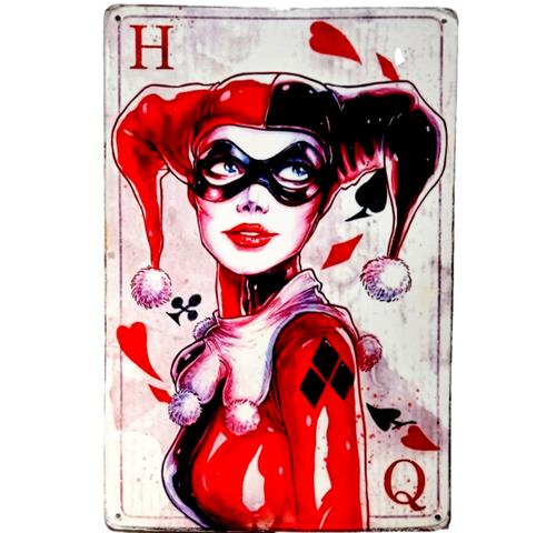 Board Game Card - Panneau métallique vintage illustré Quinn, motif