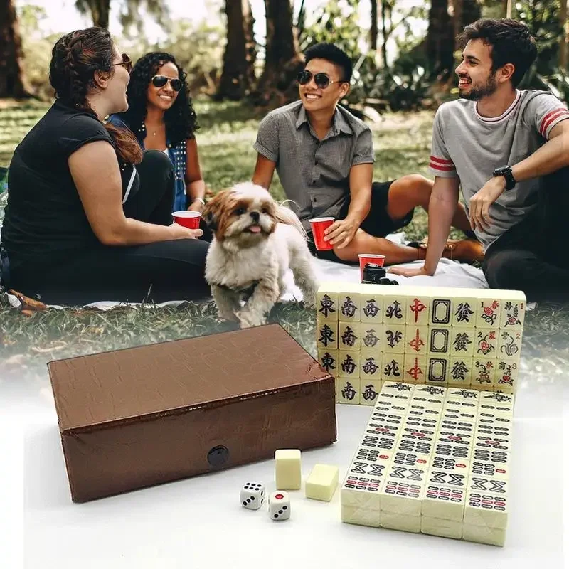 Board Game Family - Jeu de Mahjong chinois, 144 mini-pièces