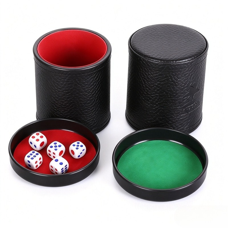 Gobelet à dés en cuir orange,  - Board Game Yahtzee avis et prix