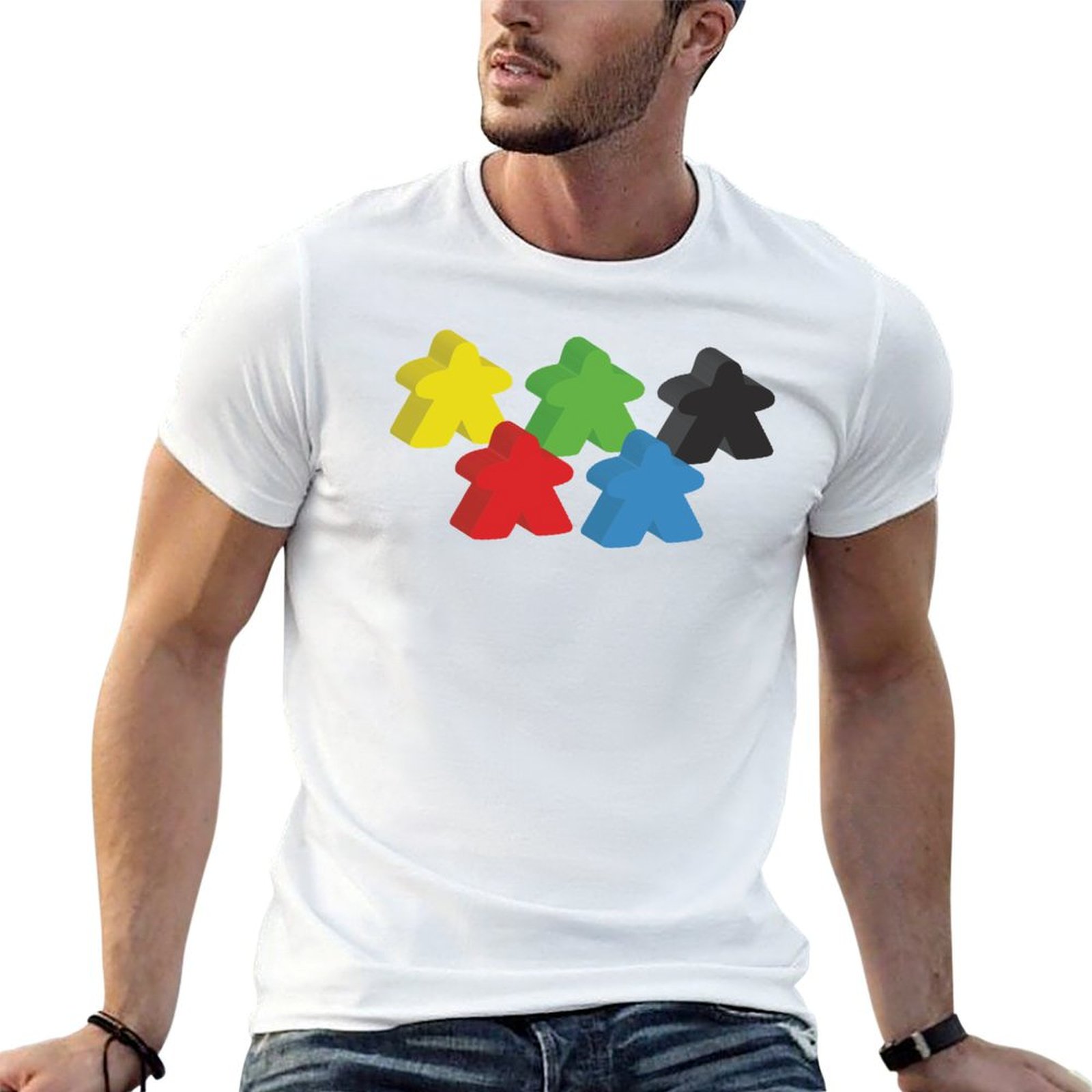 Lot de 5 t-shirts Meeples (jet - Meeple Token Set avis et prix